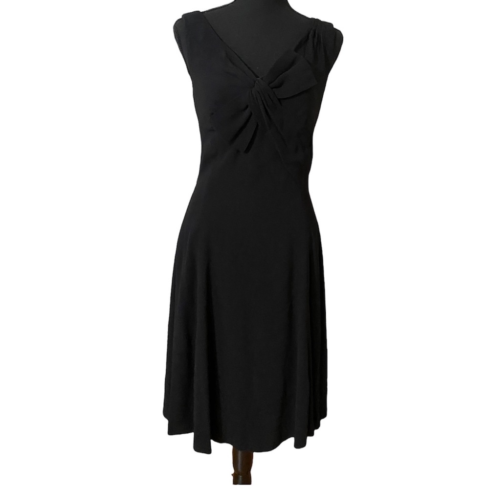 Kate spade ♠️ bow front crepe neck midi dress LBD, beautiful and classy - sz 4